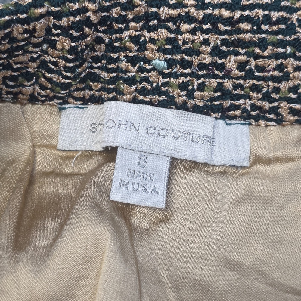 Vintage St. John Couture SKirt Suit Set Women's 8 & 6 Textured Knit - Picture 11 of 16